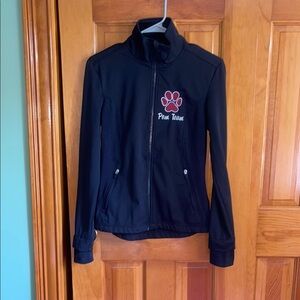 Black Women's Jacket with Embroidered Paw Design